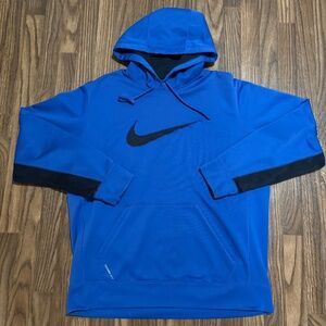 Nike Therma Fit * Men’s Black Center Swoosh Pullover Hoodie * Size Large *